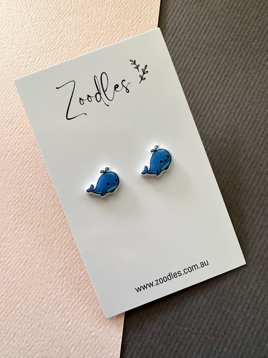 Zoodles Acrylic Mini Studs - Whales