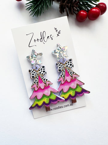 Zoodles Acrylic Dangles - Lilac Christmas Tree