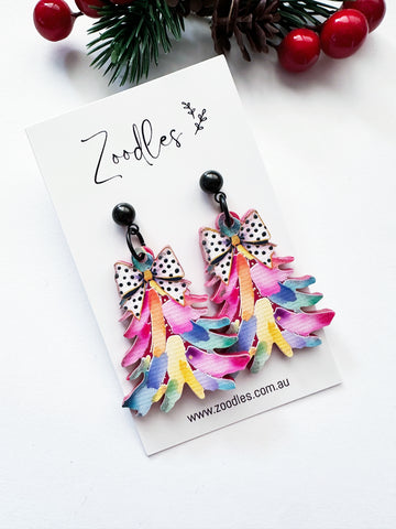 Zoodles Acrylic Dangles -  Watercolour Christmas Tree