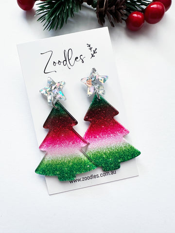 Zoodles Acrylic Dangles -  Ombré Christmas Tree