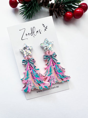 Zoodles Acrylic Dangles -  Pastel Christmas Tree