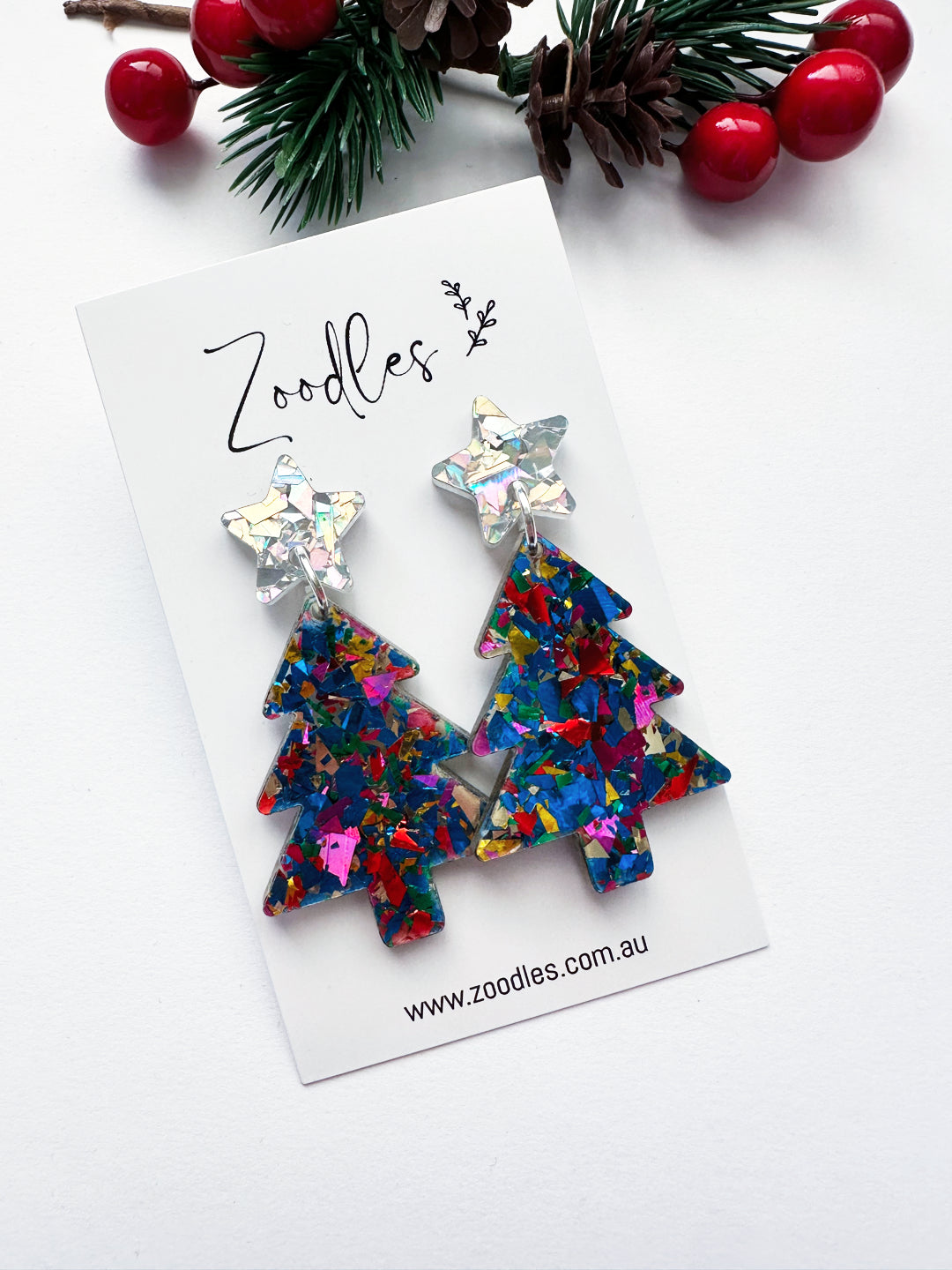 Zoodles Acrylic Dangles - Kaleidoscope Christmas Tree