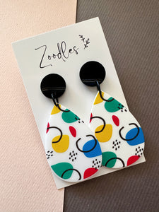 Zoodles Acrylic Dangles - Colour Pop Teardrop