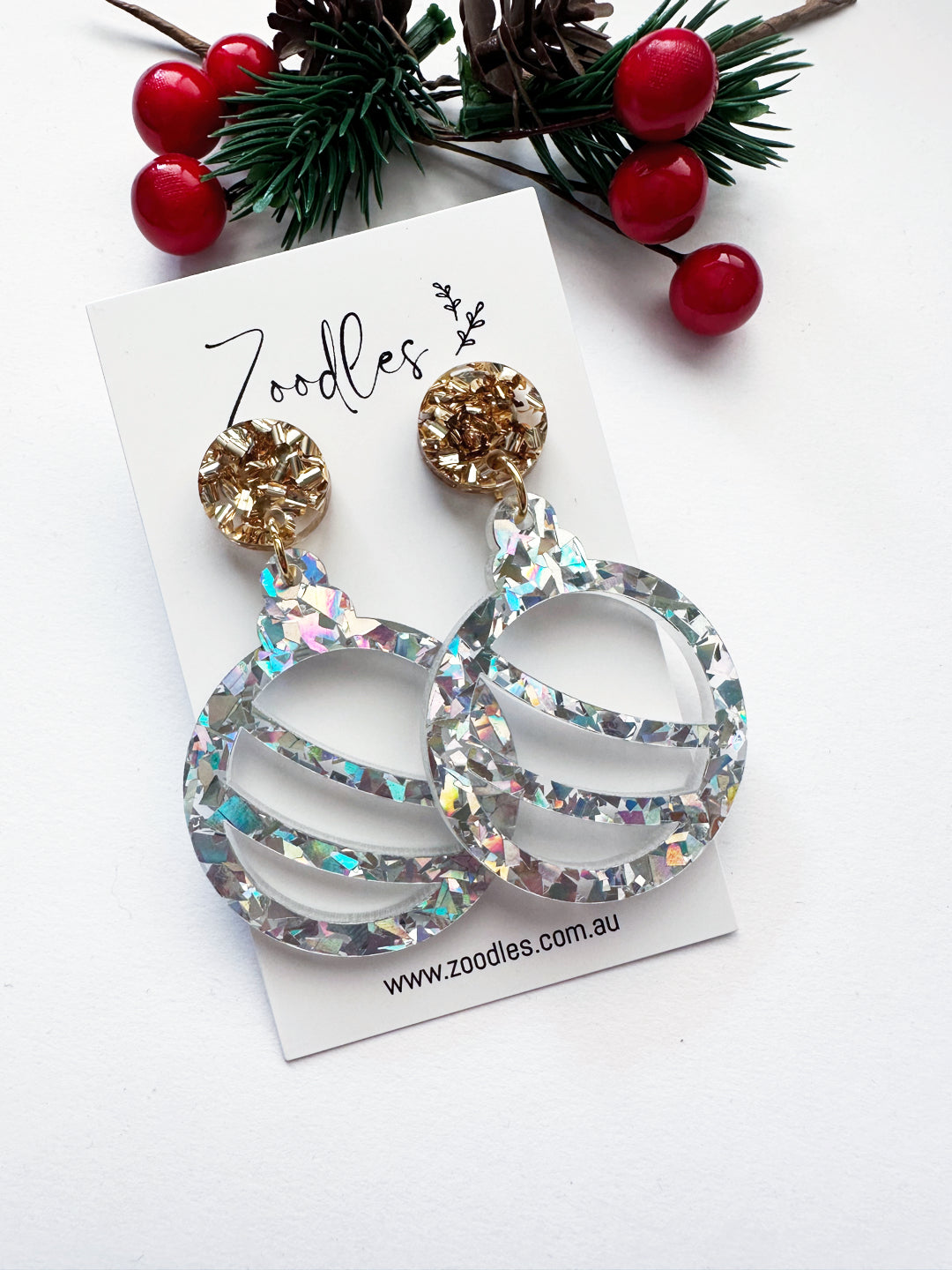 Zoodles Acrylic Dangles - Statement Christmas Baubles