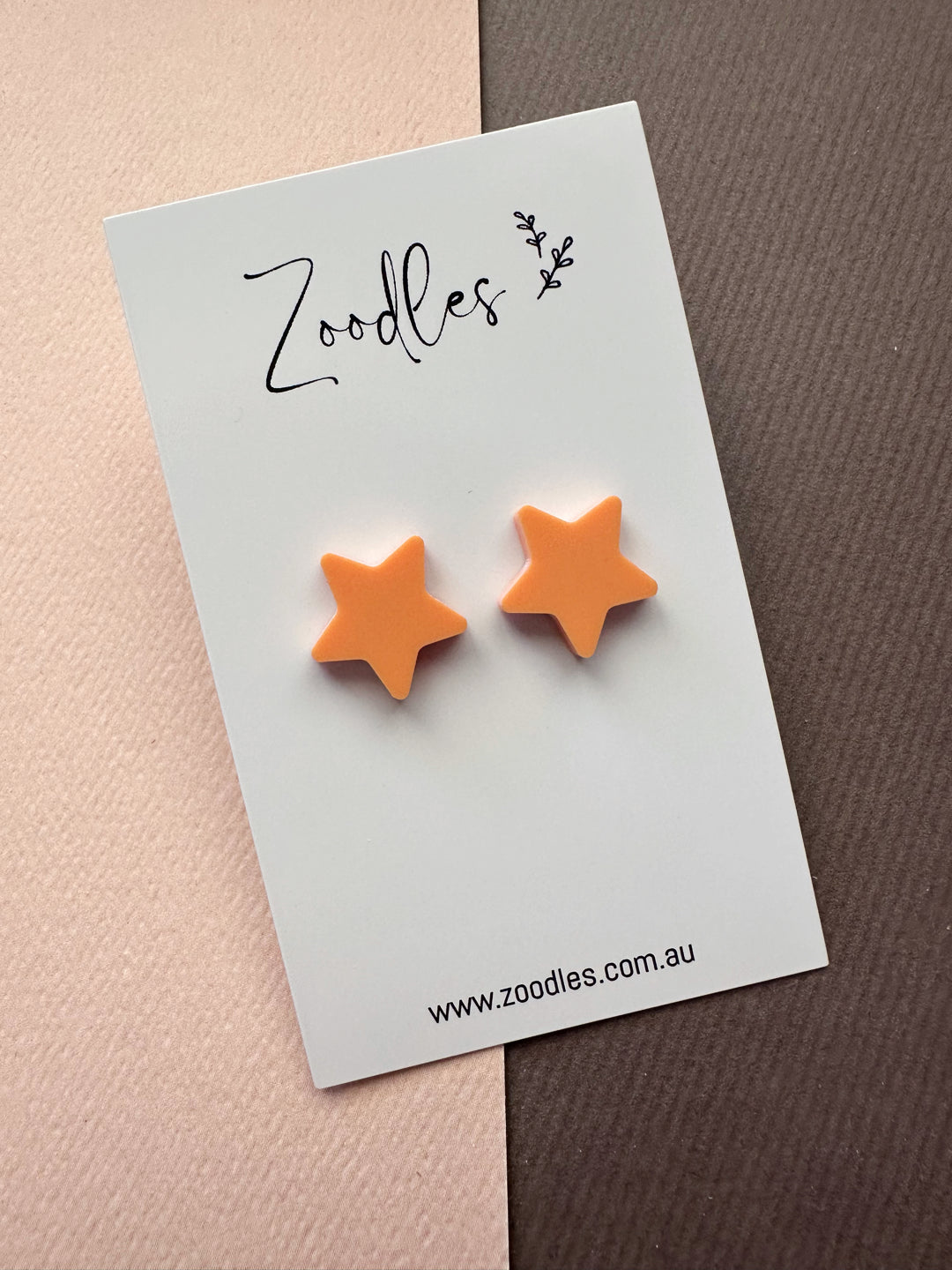 Zoodles Acrylic Studs - Peach Stars