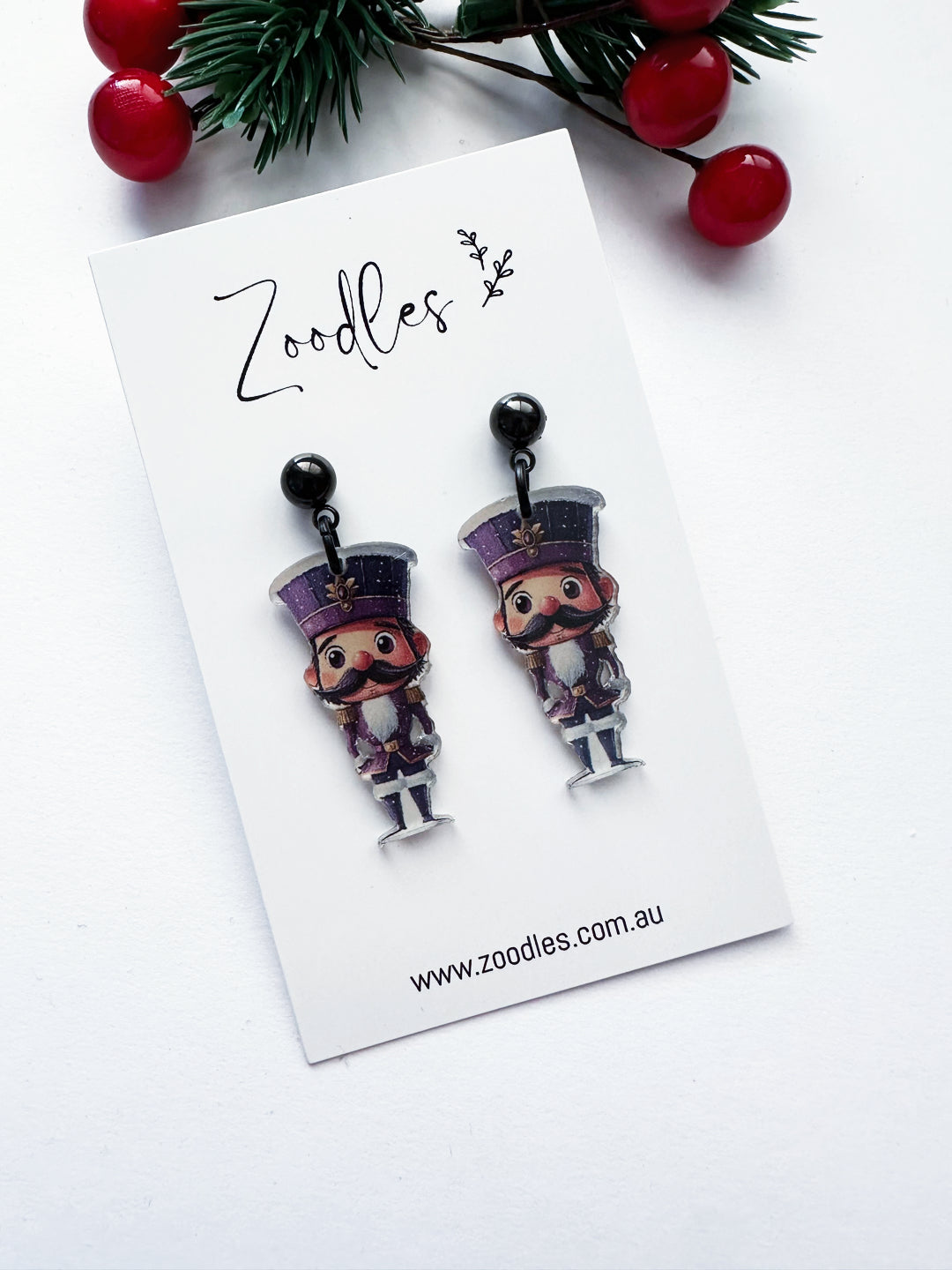 Zoodles Acrylic Dangles - Purple Nutcrackers
