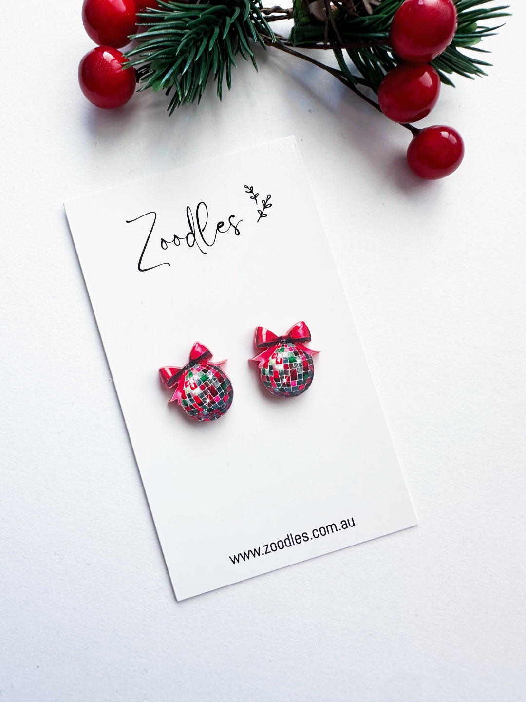 Zoodles Acrylic Christmas Mirror Disco Balls Studs
