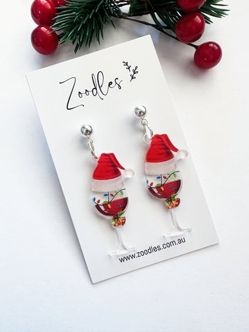 Zoodles Acrylic Dangles - Wine Glass