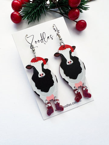 Zoodles Acrylic Hook Dangles - Cows in Boots