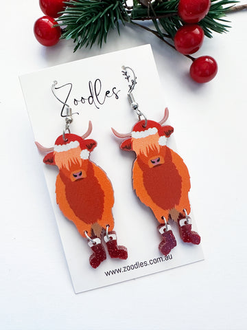 Zoodles Hook Dangles - Highland Cow in Boots