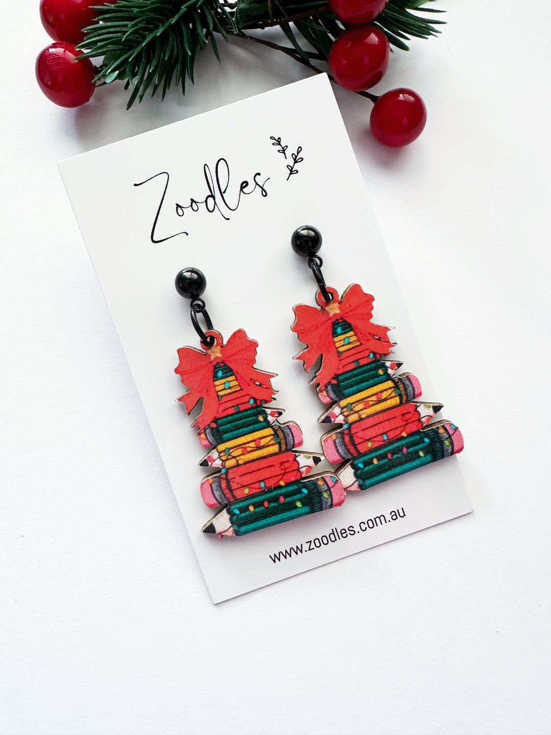 Zoodles Wooden Dangles - Pencil Christmas Tree