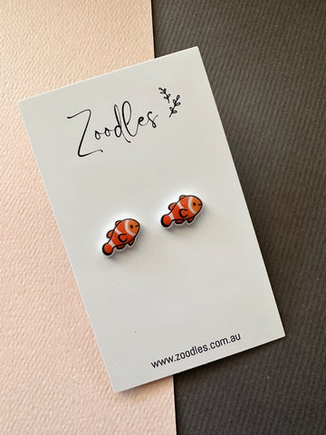 Zoodles Acrylic Mini Studs - Clown Fish