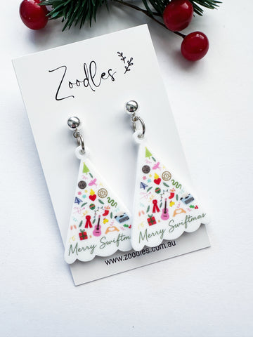 Zoodles Acrylic Dangles - Merry Swiftmas Christmas Tree