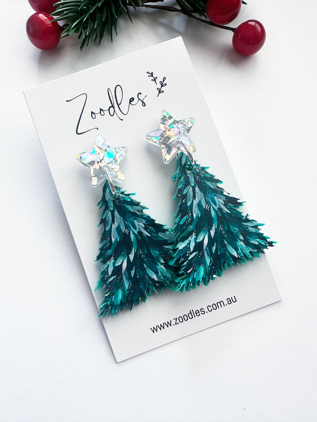 Zoodles Acrylic Dangles -  Christmas Tree