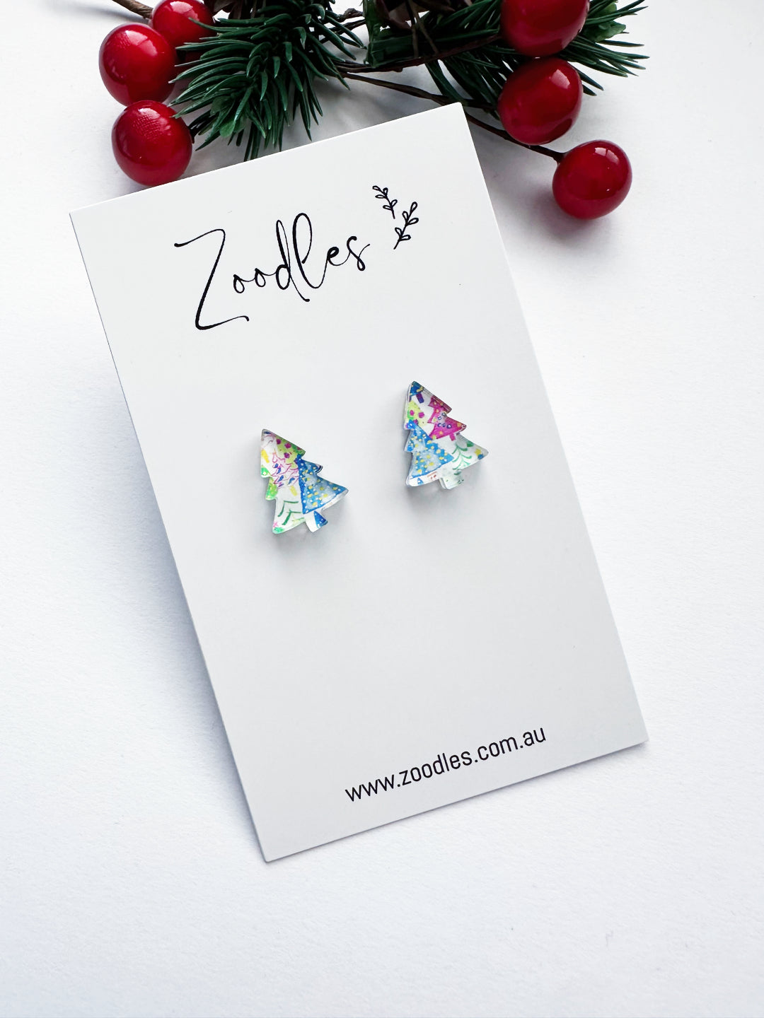 Zoodles Acrylic Christmas Tree Studs