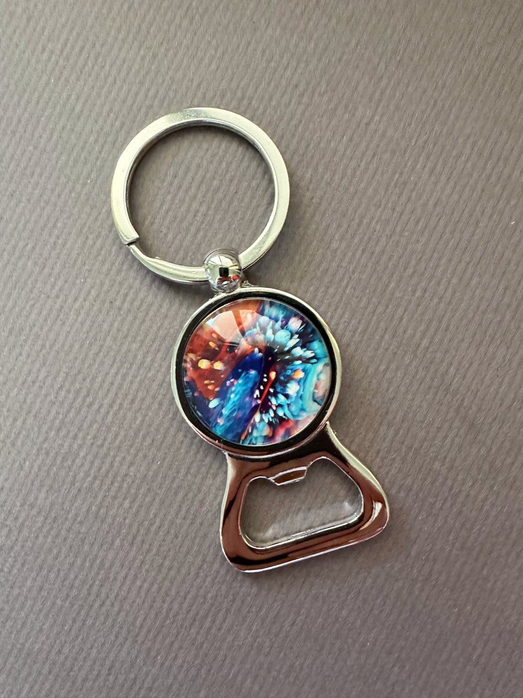 Zoodles Glass Dome Keyring with Bottle Opener