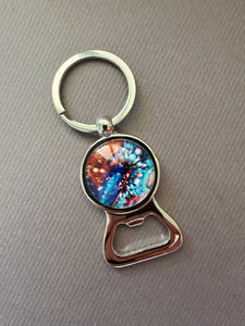 Zoodles Glass Dome Keyring with Bottle Opener