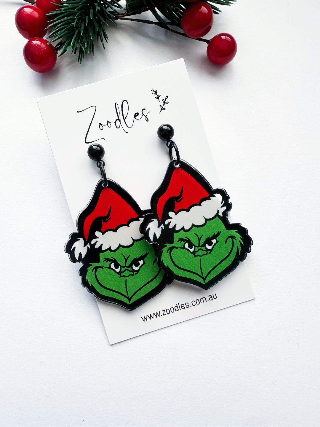 Zoodles Acrylic Dangles - Grinch