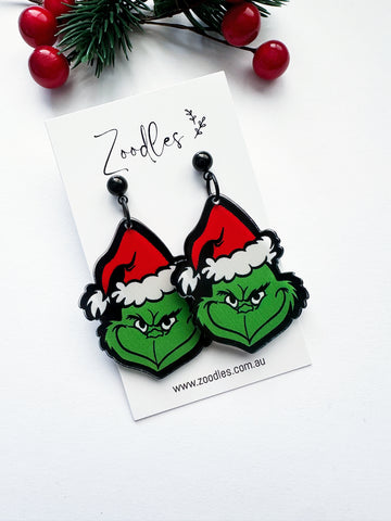 Zoodles Acrylic Dangles - Grinch
