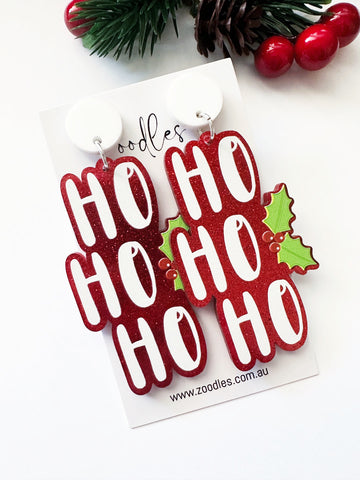 Zoodles Acrylic Dangles - Ho Ho Ho (Statement size)