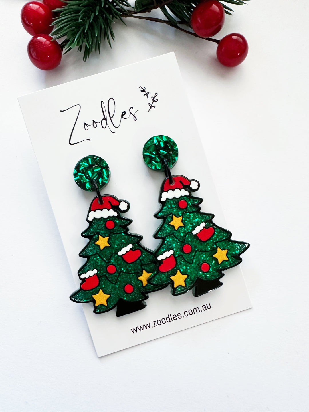 Zoodles Acrylic Dangles - Christmas Tree