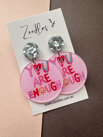 Zoodles Acrylic Dangles - You Are Enough