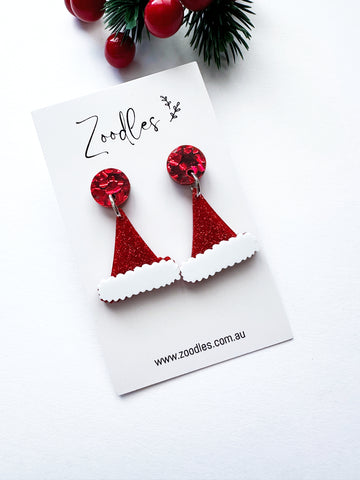 Zoodles Acrylic Dangles - Santa Hats