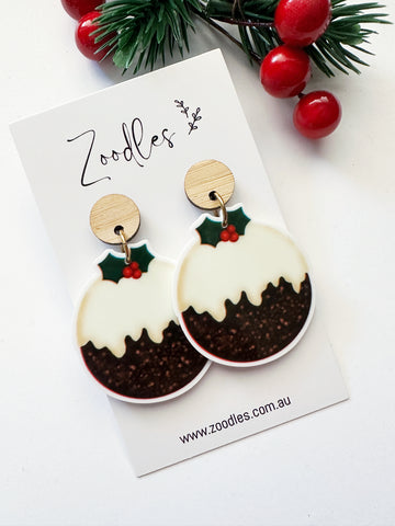 Zoodles Acrylic Dangles - Christmas Pudding