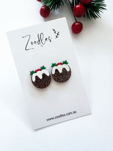 Zoodles Acrylic Studs - Christmas Pudding