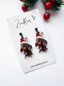 Zoodles Acrylic Dangles - Christmas Dachshund