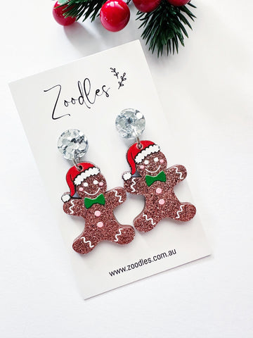 Zoodles Acrylic Dangles - Gingerbread Man