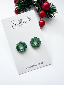 Zoodles Acrylic Studs - Glitter Wreath