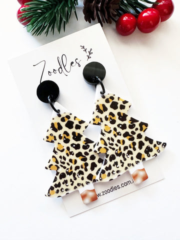 Zoodles Acrylic Dangles - Leopard Christmas Tree