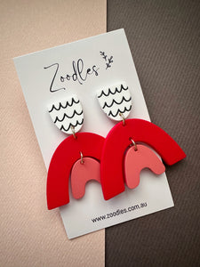 Zoodles Dangles - Pink & Red Rainbows